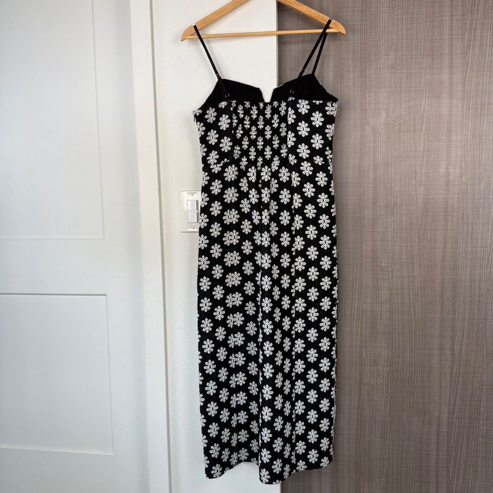 Saltwater Luxe Black Dottie Midi Dress Floral Print Size Medium - Picture 9 of 13